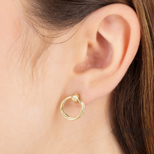 Pozłacane kolczyki srebrne koła - JubilerSezam.pl