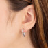 Kolczyki srebrne przecinki z rzędem białych cyrkonii