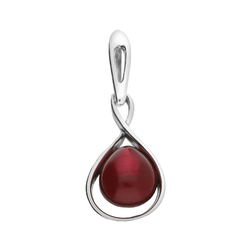 Bransoleta srebrna krople z bordowymi uleksytami jubilerskimi AG x8 SZ320 bordo próba 925