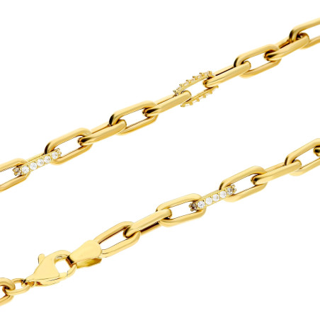 Naszyjnik złoty rolo long i cyrkonie