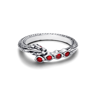 Lśniący pierścionek Smok z czerwonymi kamieniami Gra o tron 192968C01