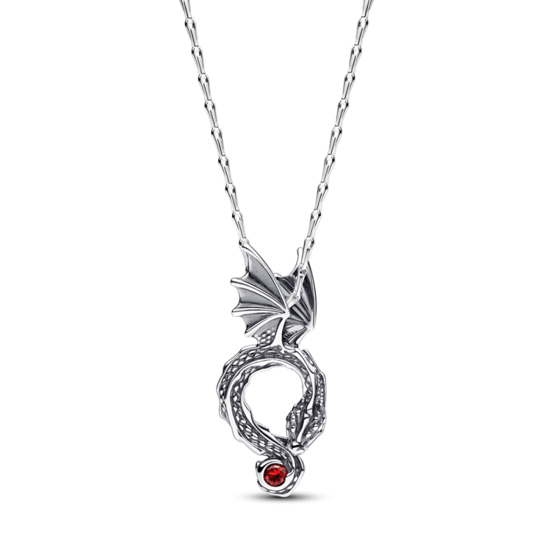 Naszyjnik z zawieszką Smok z czerwonym kamieniem Gra o tron 392967C01 próba 925