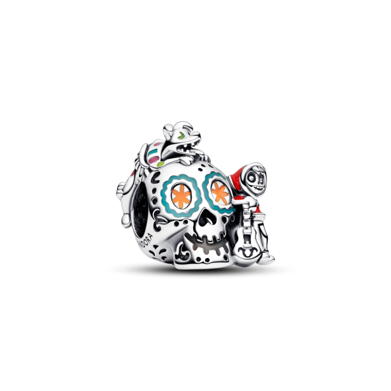 Charms Disney Pixar Coco, Miguel i Dante na czaszce świecącej w ciemności 792817C01 próba 925