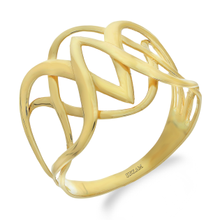 Pierścionek złoty ażurowe zygzaki AR7081 próba 585