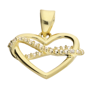 Serduszko złote z infinity z białymi cyrkoniami AR X11-X10ZP0113 próba 585