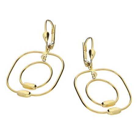 Kolczyki złote koło w kwadratowej ramce/big. zam. AR XXTE15246 próba 585