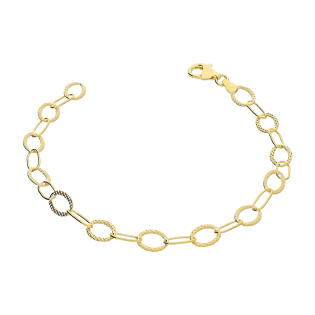 Pozłacana Bransoleta Srebrna Fantazja pr. 925 - JubilerSezam.pl