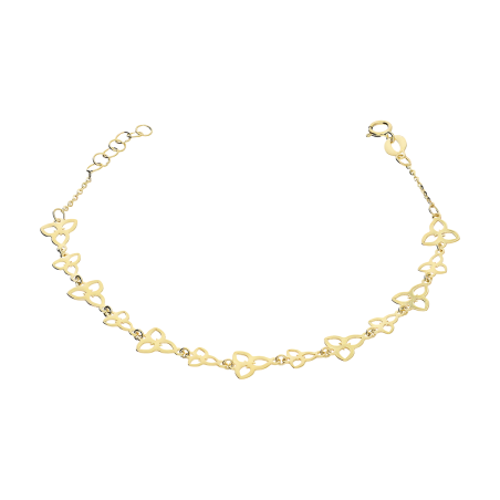 Bransoleta złota trójkąty z wyciętymi listkami/rolo BC115 próba 585