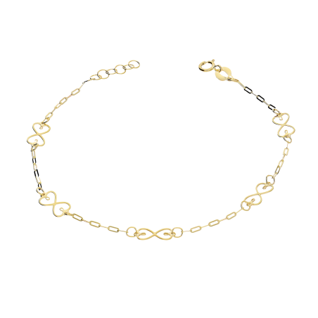 Bransoleta infinity z serc x5/anker long BC116 próba 585