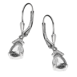 Kolczyki srebrne z szarą cyrkonią w formie kropli/big.zam. DA950 próba 925