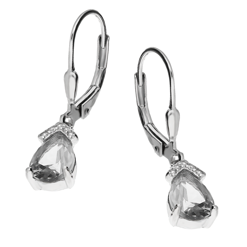 Kolczyki srebrne z szarą cyrkonią w formie kropli/big.zam. DA950 próba 925