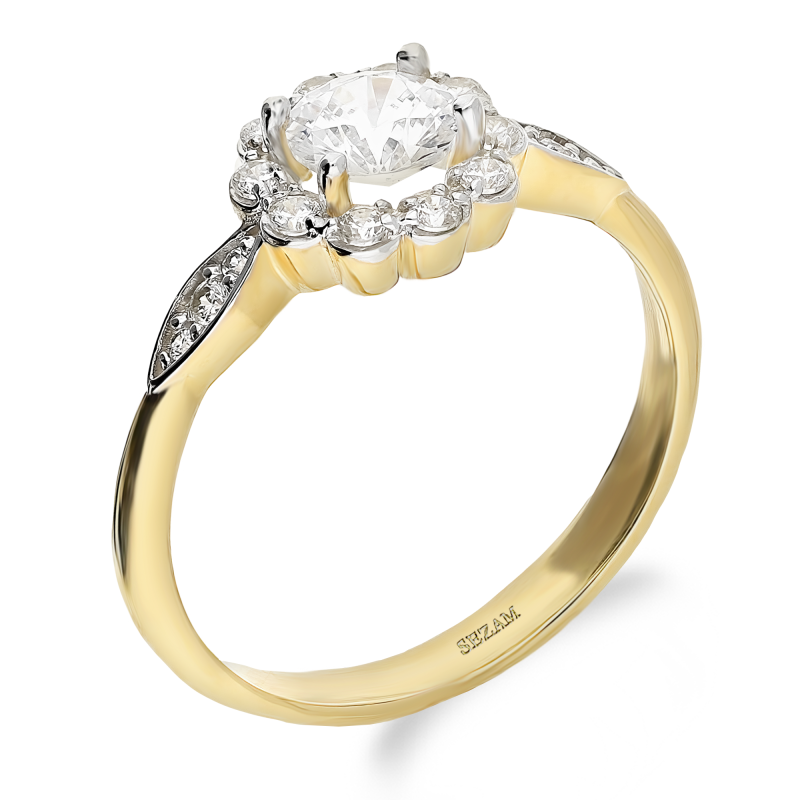 Pierścionek złoty Metropolis z białymi cyrkoniami DJ PREMIUM323M próba 375