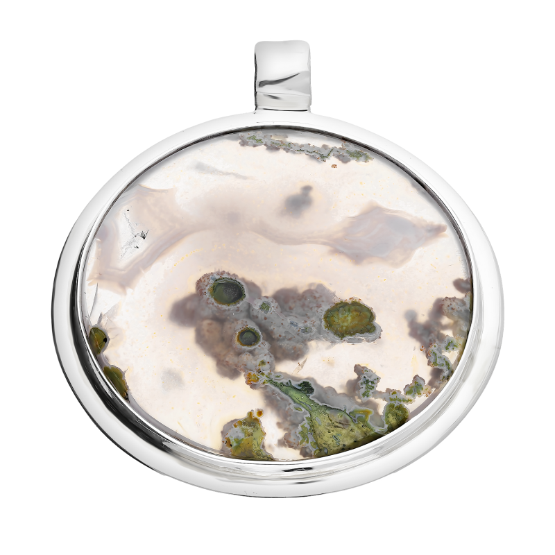 Zawieszka srebrna agat mszysty Ural GX-agmsz-14 próba 925