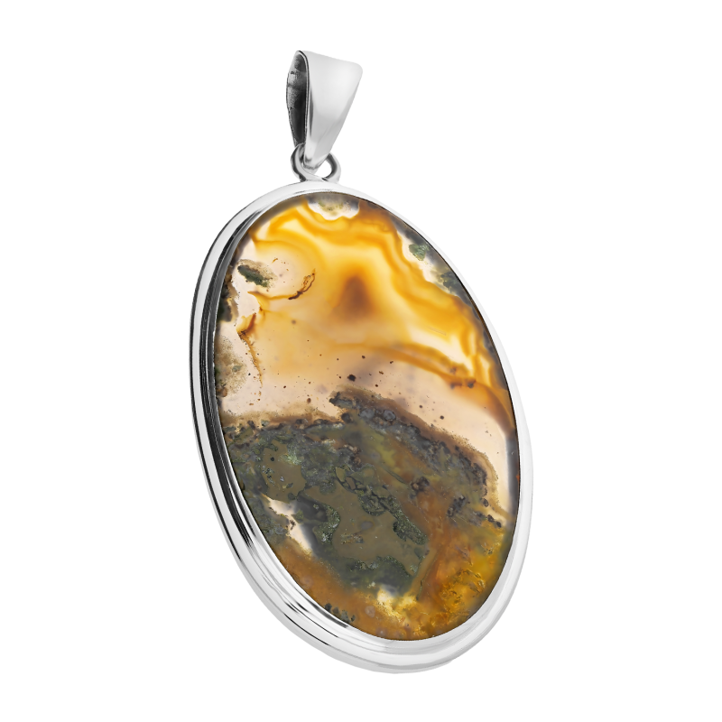 Zawieszka srebrna agat mszysty Ural GX-agmsz-19 próba 925