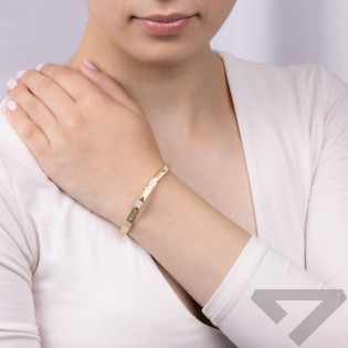 Bransoleta pozłacana matowe prostokąty i kwadraty z cyrkoniami OL RTB114 GOLD próba 925