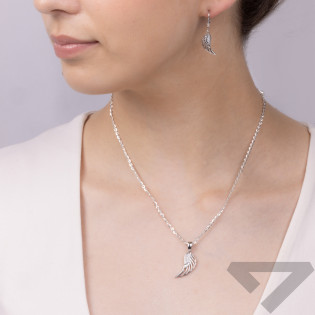 Komplet srebrny kolczyki i zawieszka ażurowe skrzydło z cyrkoniami OL ZS-EP550 próba 925