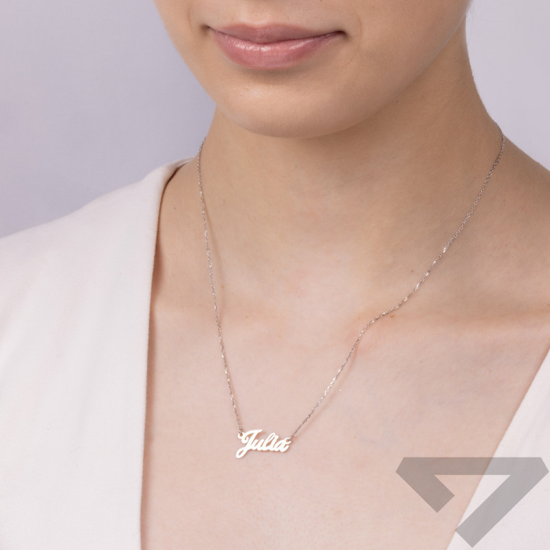 Naszyjnik srebrny imię Julia/anker AT637 ROD Julia próba 925