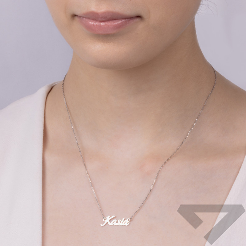 Naszyjnik srebrny imię Kasia/anker AT637 ROD Kasia próba 925
