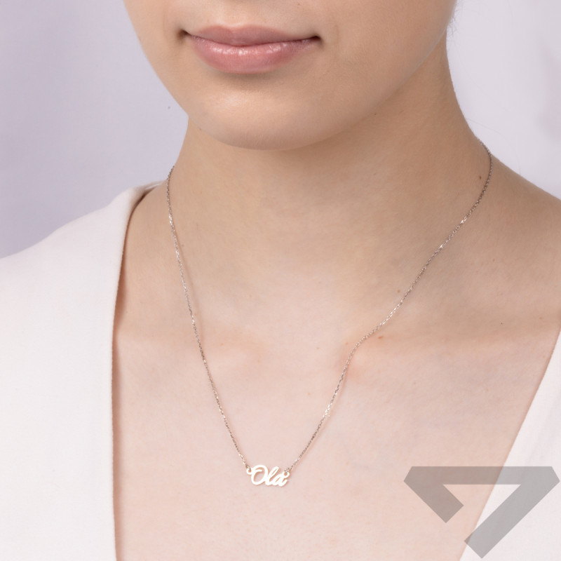 Naszyjnik srebrny imię Ola/anker AT637 ROD Ola próba 925