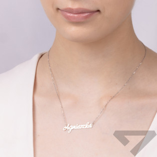 Naszyjnik srebrny imię Agnieszka/anker AT637 ROD Agnieszka próba 925