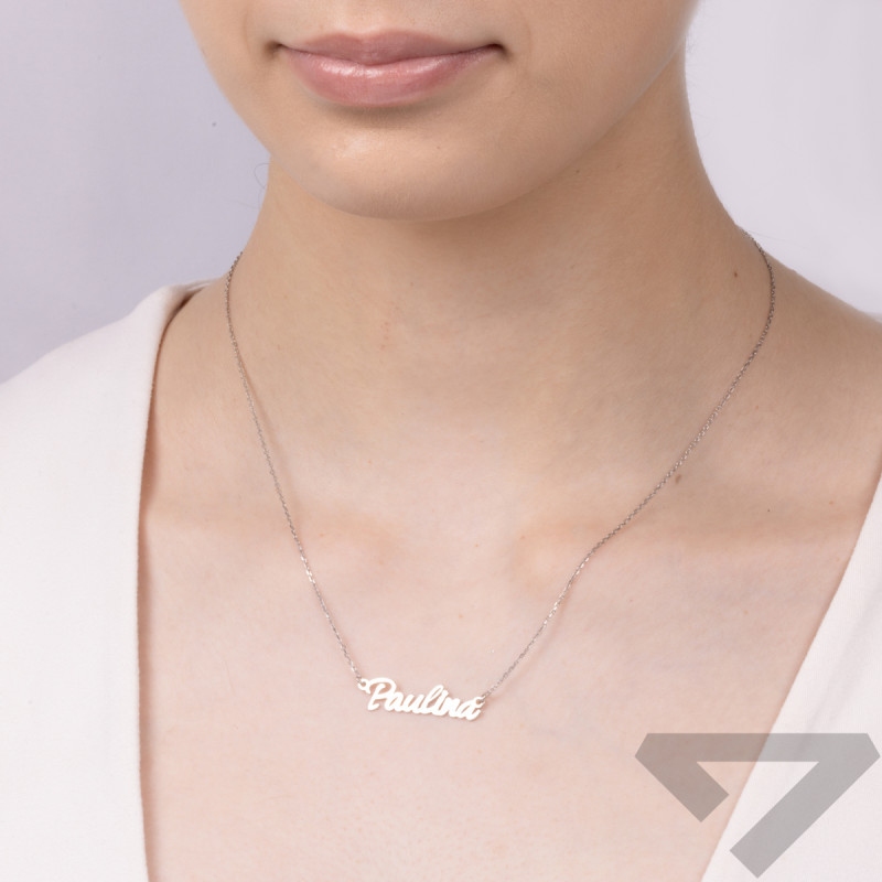 Naszyjnik srebrny imię Paulina/anker AT637 ROD Paulina próba 925