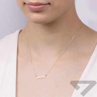 Naszyjnik złoty imię Justyna z cyrkonią/anker MZ T57-NN-23-CZ próba 375