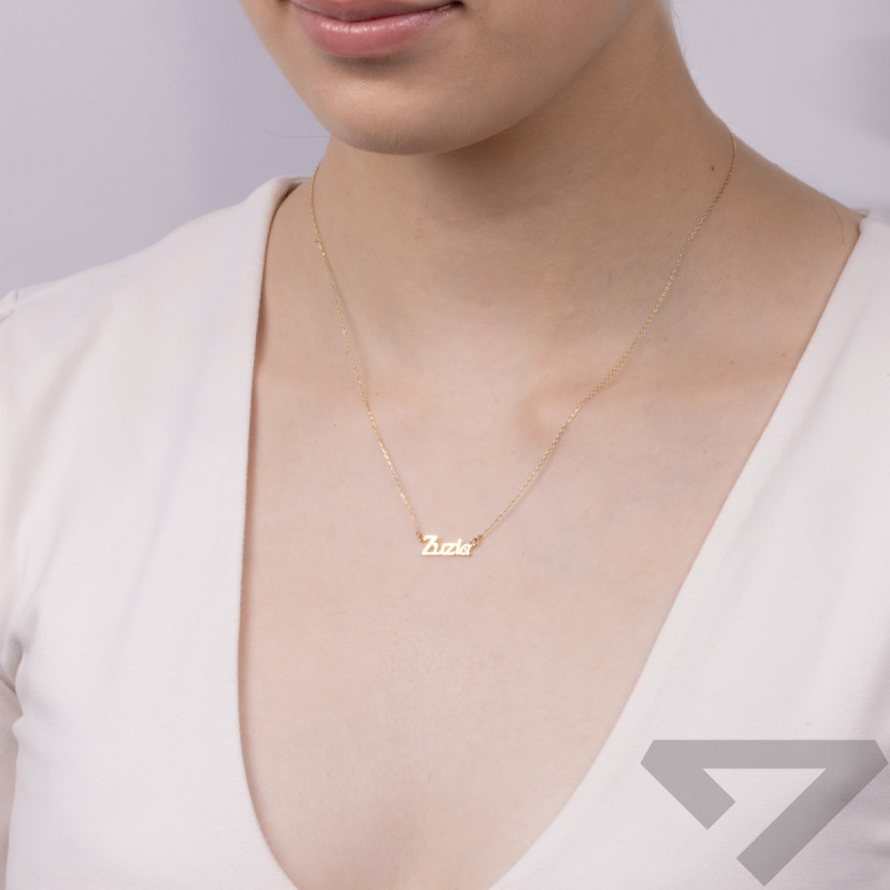 Naszyjnik złoty imię Zuzia z cyrkonią/anker MZ T57-NN-26-CZ próba 375