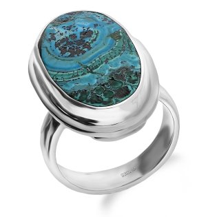 Pierścionek srebrny chryzokola Afryka GX-chryz-25 próba 925