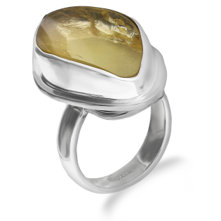 Srebrny Pierścionek z Cytrynem z Afryki pr. 925 - JubilerSezam.pl