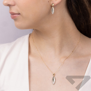 Kolczyki złote łezka z białymi cyrkoniami/sztyft OL GCT-E165 próba 375