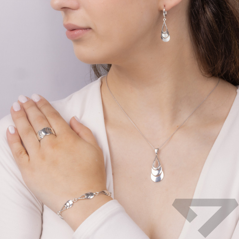 Kolczyki srebrne półksiężyce i młotkowana kropla/ang.zap. SZ340 próba 925