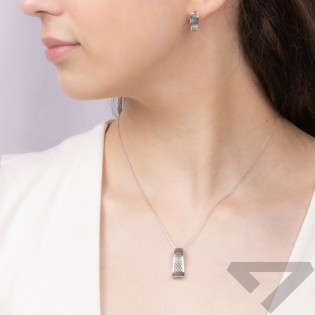 Kolczyki srebrne trójkąt z plecionką/ang.zap. SZ SG-107-KA-R próba 925