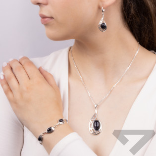 Kolczyki srebrne ażurowa kropla z noc kairu/ang.zap. SZ350 noc kairu próba 925