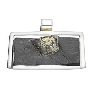 Zawieszka srebrna łupek z pirytem GX-pir-12 próba 925