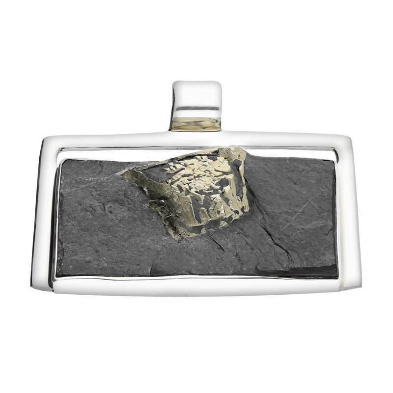 Zawieszka srebrna łupek z pirytem GX-pir-12 próba 925