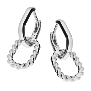 Srebrne Kolczyki Owalne z Zawijasem pr. 925 - JubilerSezam.pl