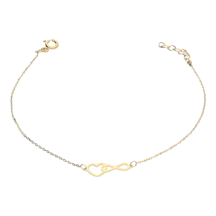 Bransoleta złota klanówka infinity i serce/anker LP 14U275-98B0023 próba 585