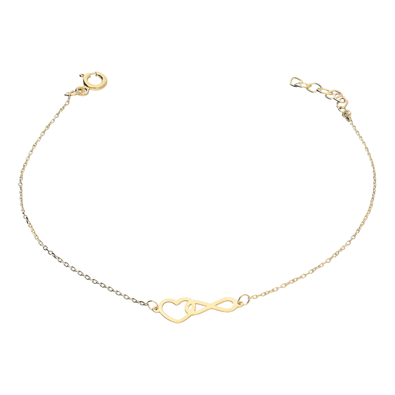 Bransoleta złota klanówka infinity i serce/anker LP 14U275-98B0023 próba 585
