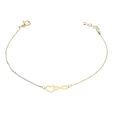 Bransoleta złota klanówka infinity i serce/anker LP 14U275-98B0023 próba 585