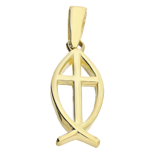 Krzyżyk złoty w rybie LP 34U25-PRG808-Y próba 375