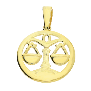 Zodiak złoty waga LP 34U25-ZDC19-Y koło ram próba 375