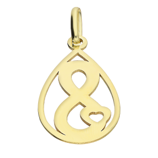 Zawieszka złota kropla z infinity i sercem MZ T23-P-LP-539 próba 375