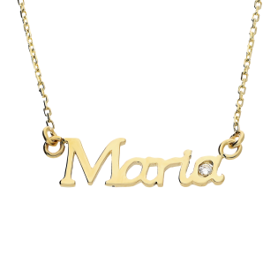 Naszyjnik złoty imię Maria z cyrkonią/anker MZ T57-NN-24-CZ próba 375