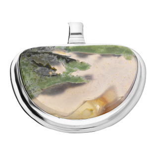 Zawieszka srebrna agat mszysty Ural GX-agmsz-21 próba 925