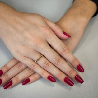 Pierścionek złoty ze ściętymi kulkami  AR X3AR6804 próba 585