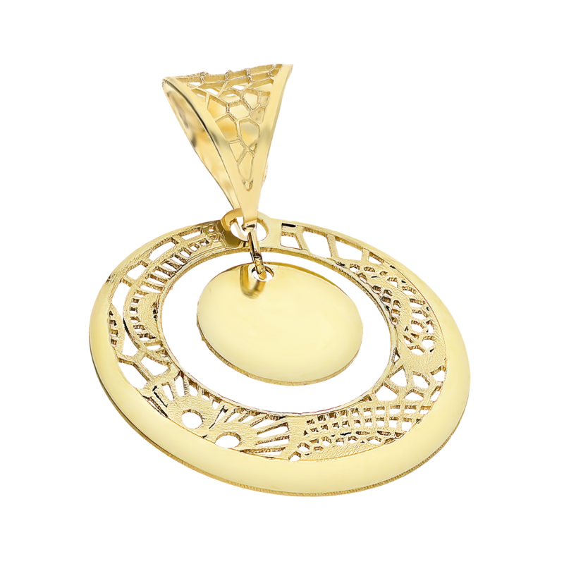 Zawieszka złota ażurowe koło z gładkim kołem M3-243 próba 585