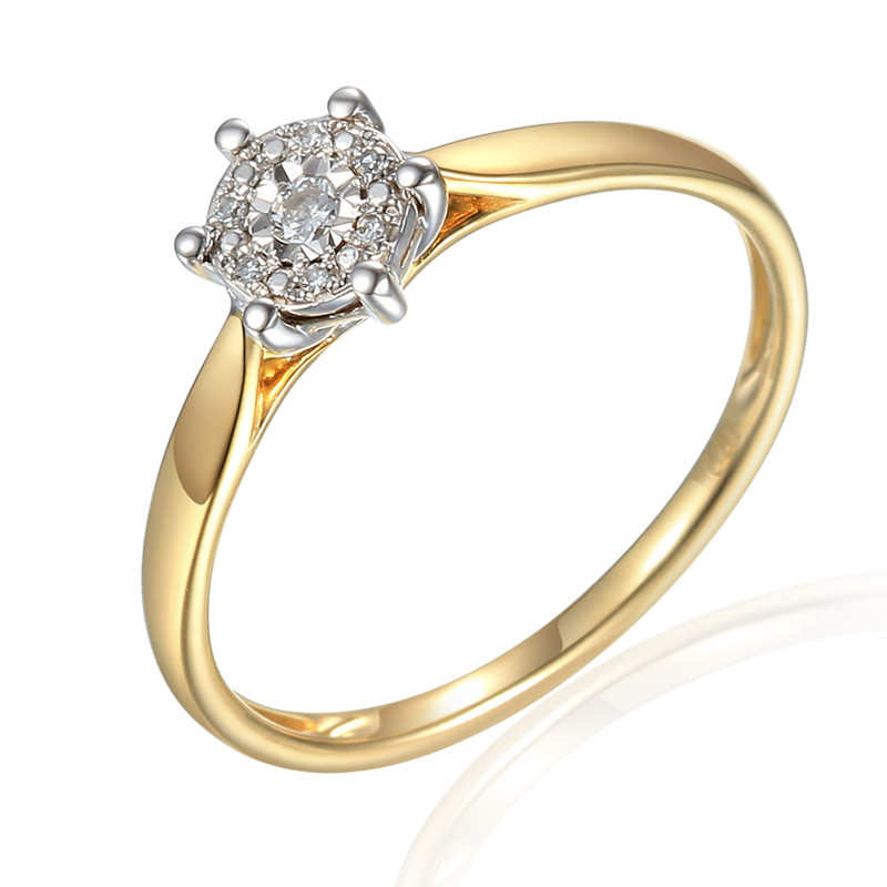 Pierścionek z diamentami Mirage-0,05ct AW V73422 YW-05 próba 585