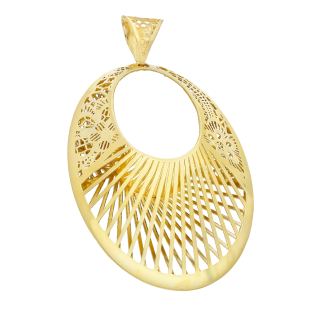 Zawieszka złota ażurowy owal z paskami M3-260 próba 585