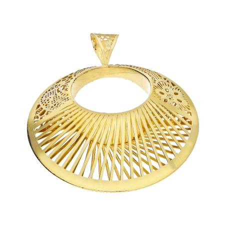 Zawieszka złota ażurowe koło z paskami M3-262 próba 585