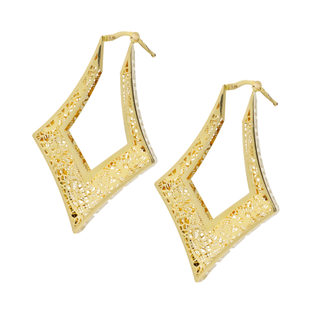 Kolczyki złote ażurowy deltoid z greką/ang.zap. M3-267 próba 585